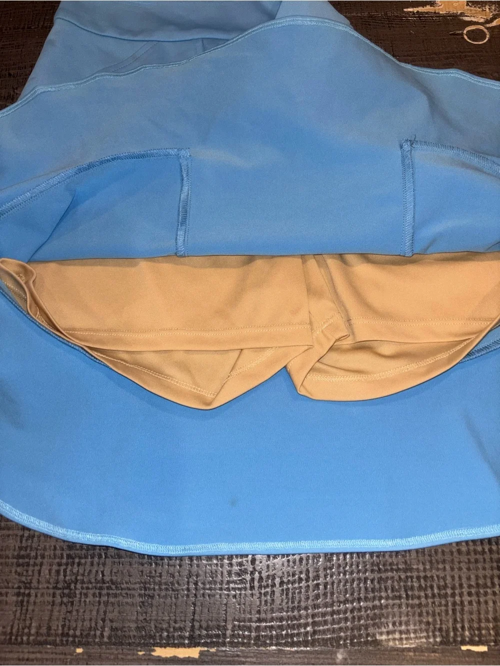 Light Blue Ruffle-Hem Women's Skort